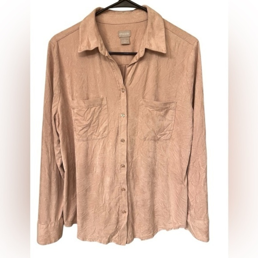 Gorgeous Super Soft Pink Chicos Button Down Top